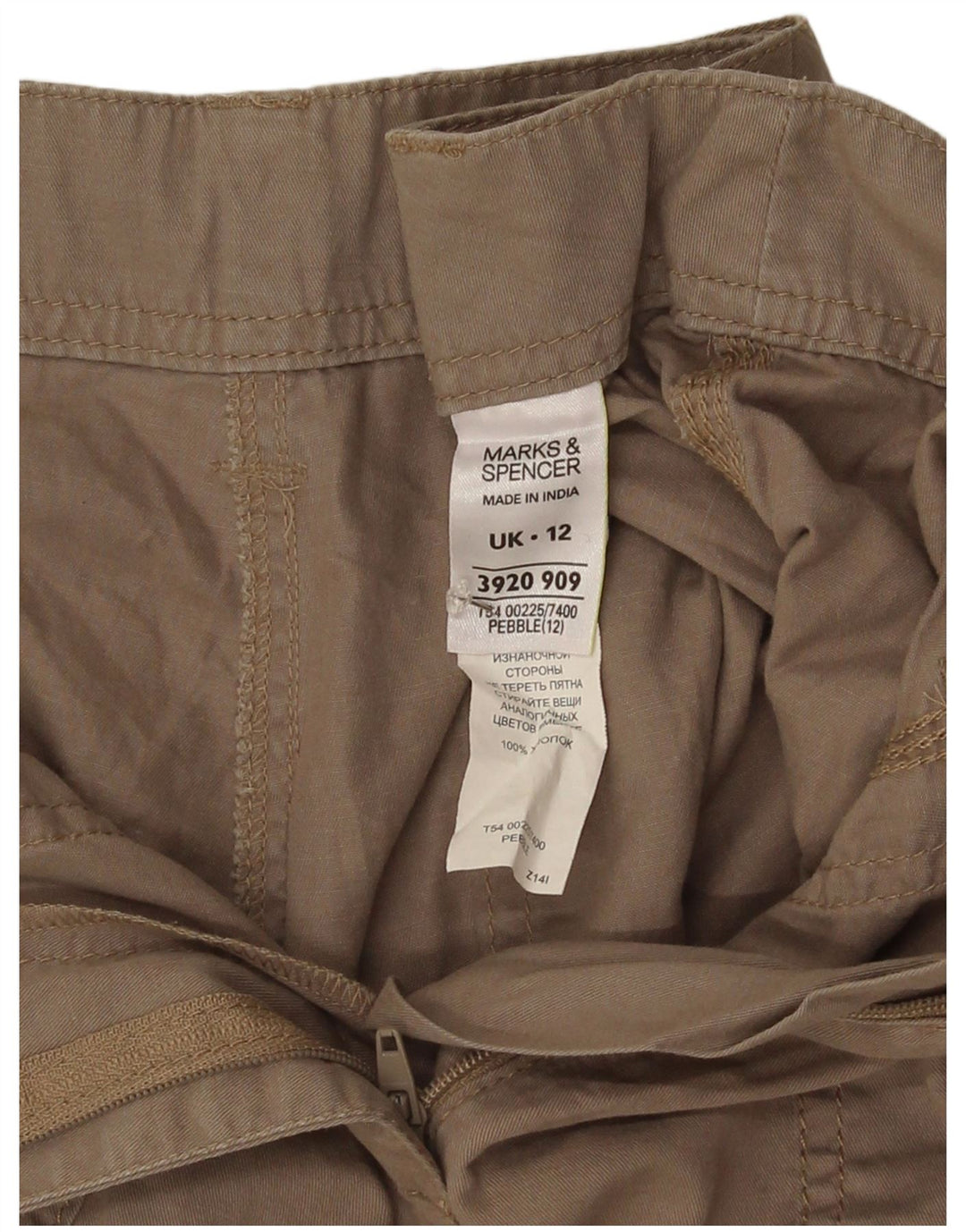 Shorts casuais femininos Marks & Spencer UK 12 médio W30 algodão cinza