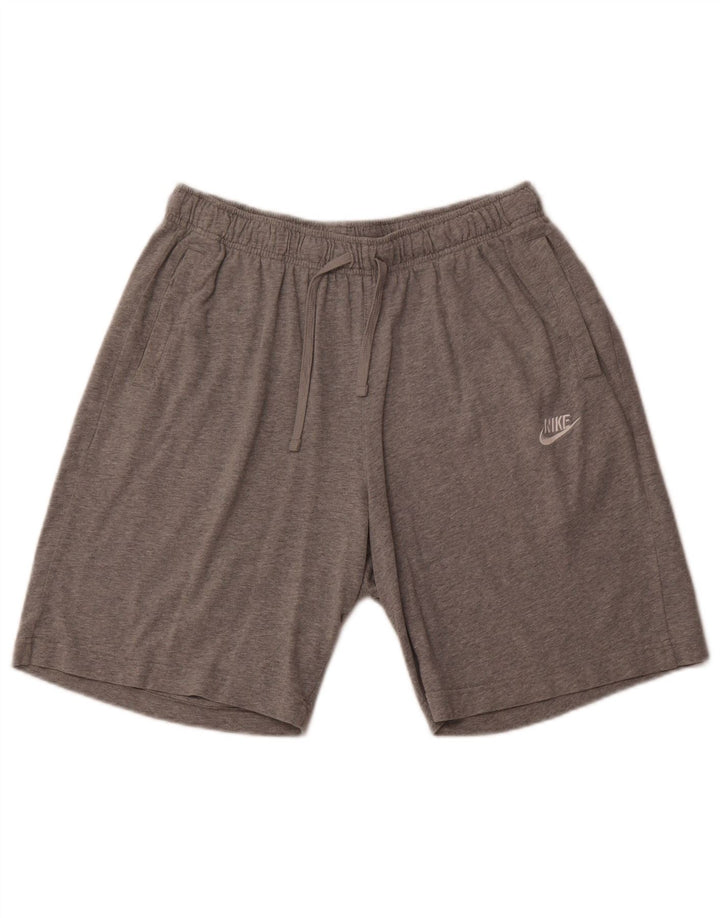 Shorts esportivos masculinos NIKE grandes de algodão cinza