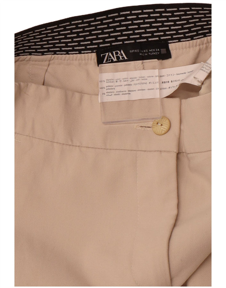 Calça Chino Cônica Feminina ZARA XS W24 L26 Algodão Bege