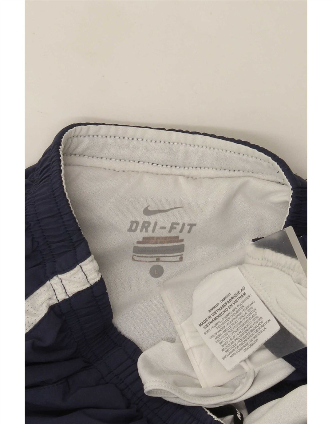 Shorts esportivos masculinos Nike Dri Fit grande poliéster colorblock azul marinho