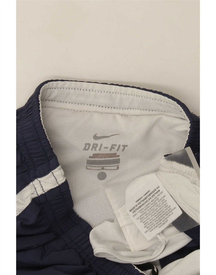 Shorts esportivos masculinos Nike Dri Fit grande poliéster colorblock azul marinho