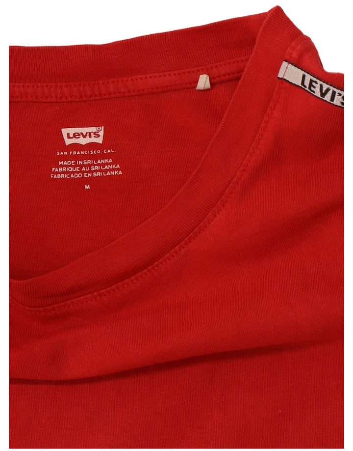 Camiseta feminina LEVI'S Crop Top UK 12 Medium Red Colourblock