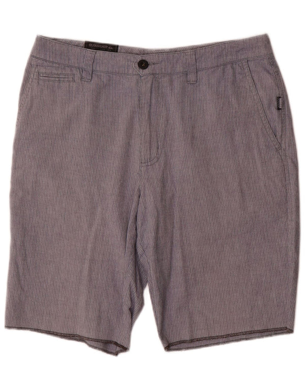 Quiksilver Mens Chino Shorts W32 Algodão Risca de Giz Azul Médio