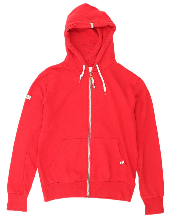 Suéter masculino Superdry com capuz e zíper médio algodão vermelho