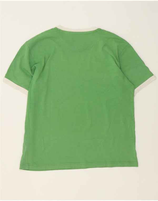 Camiseta masculina estampada Champion grande algodão colorblock verde