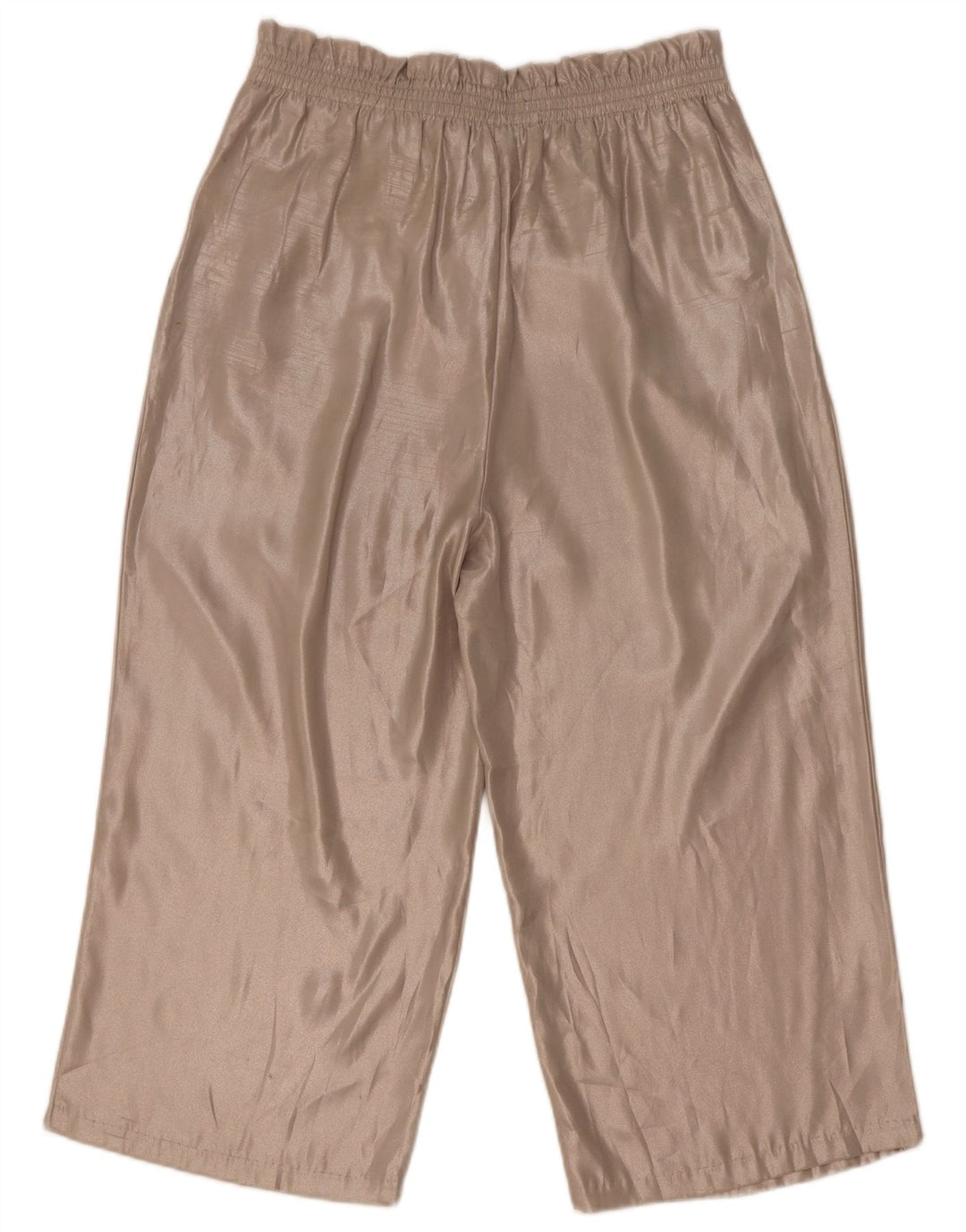 Zara Calça Capri Feminina Cintura Alta Médio W28 L21 Poliéster Bege