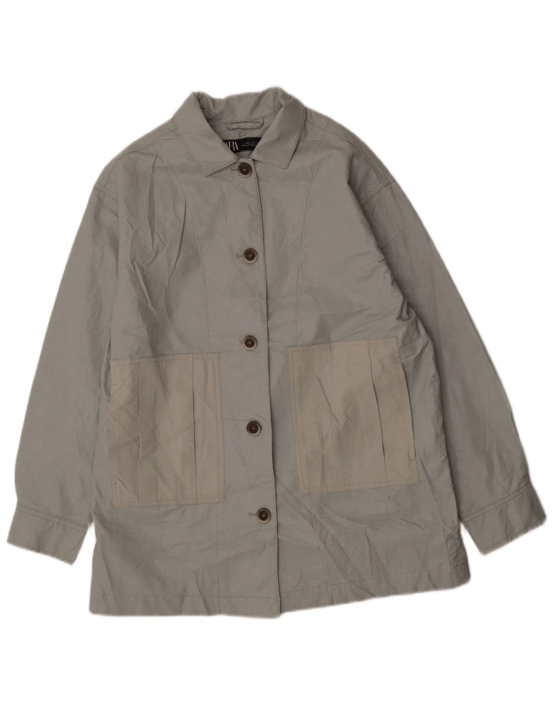 Jaqueta feminina de couro sintético superdimensionada Zara Reino Unido 10 poliuretano verde pequeno