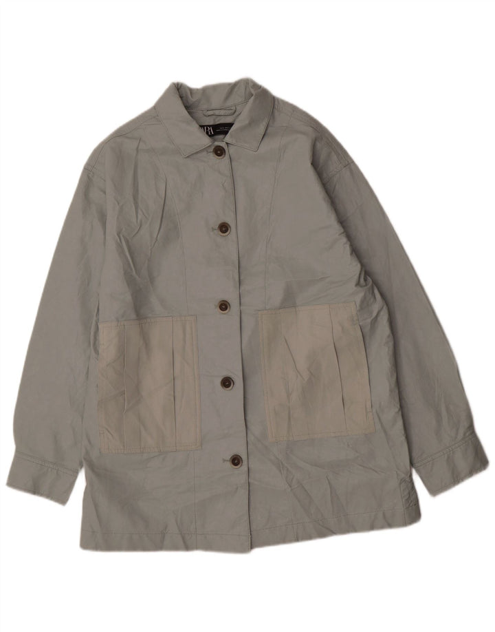 Jaqueta feminina de couro sintético superdimensionada Zara Reino Unido 10 poliuretano verde pequeno