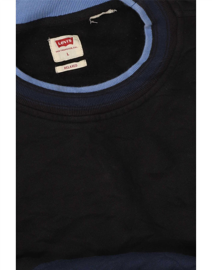 Moletom masculino Levi's com ajuste relaxado grande bloco colorido azul marinho