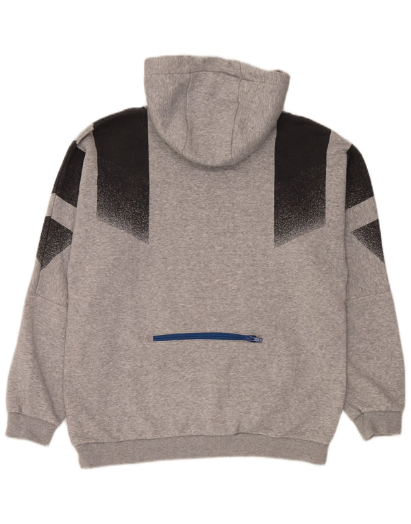 Adidas Mens Hoodie Jumper Médio Cinza Colourblock Algodão