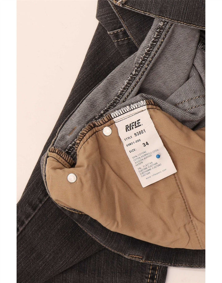 Rifle Masculino Jeans Reto W34 L32 Algodão Cinza
