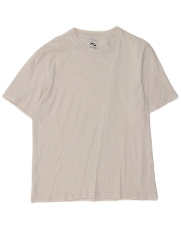 Zara Camiseta masculina Top Médio Branco