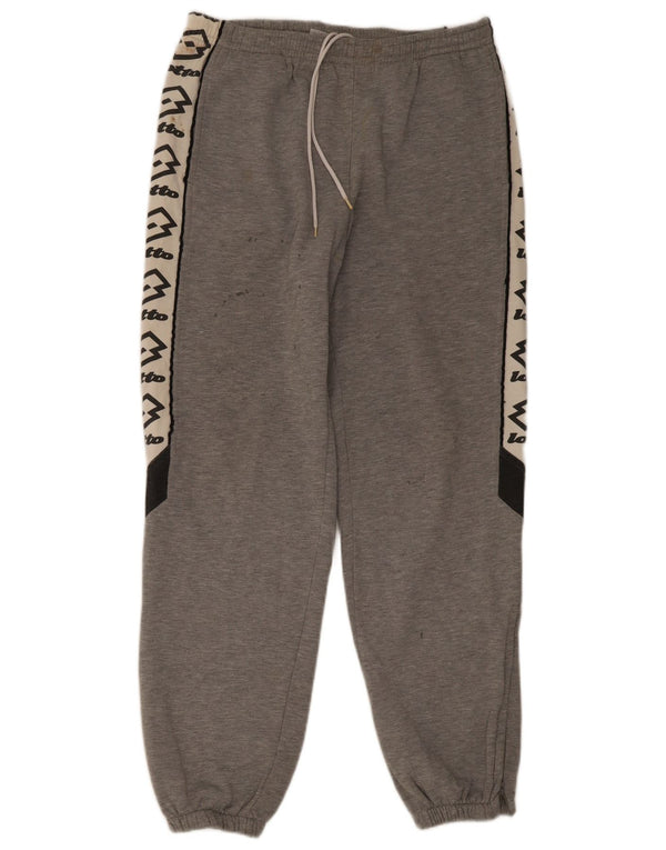 Calça de treino masculina Lotto Joggers UK 40/42 grande cinza colorblock
