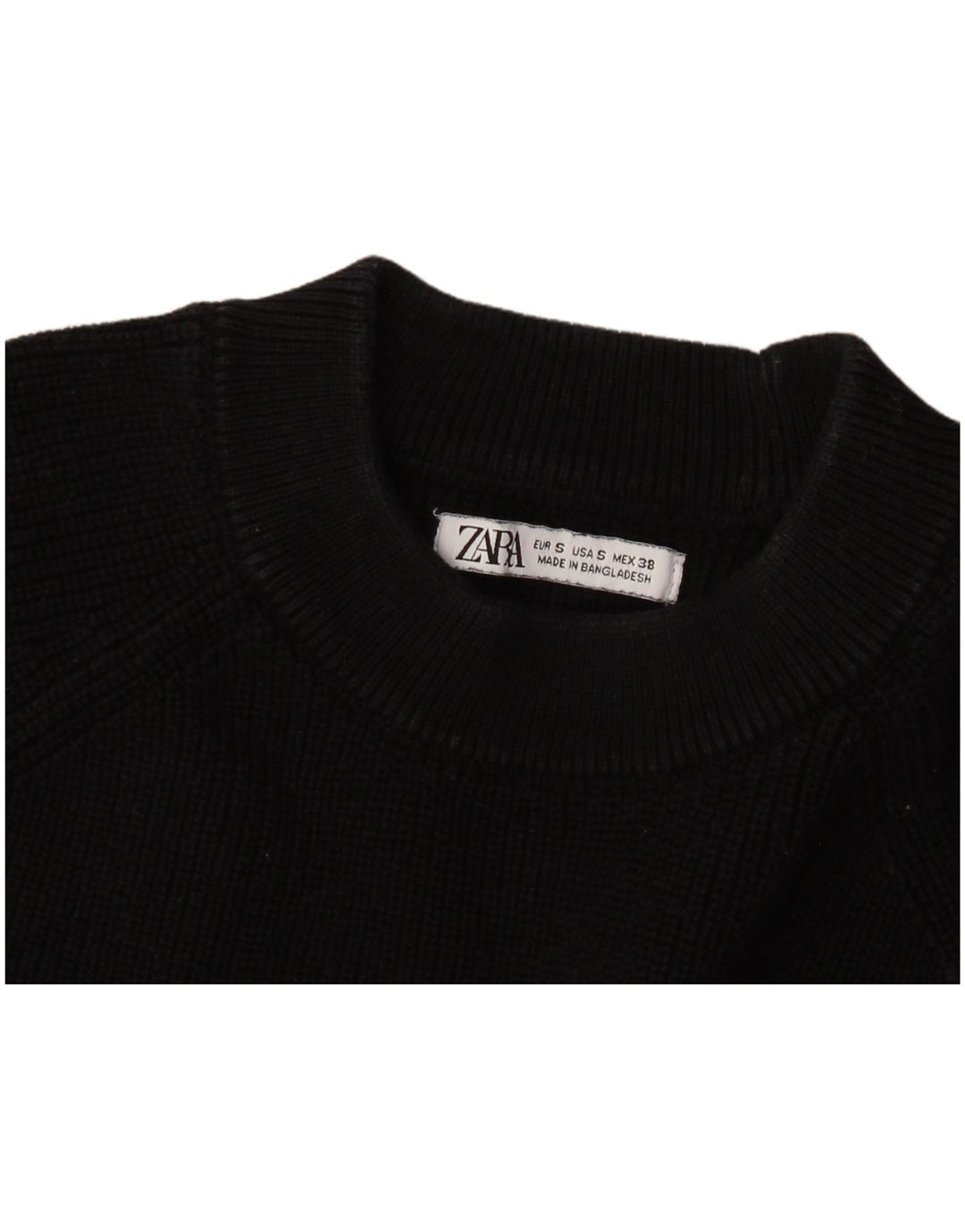 Zara Suéter masculino com gola redonda pequeno preto