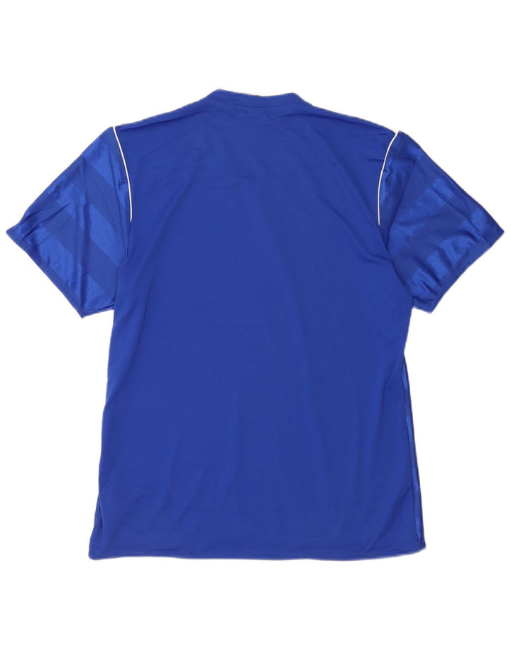 Adidas Mens Climalite Camiseta Top Médio Listrado Azul Poliéster