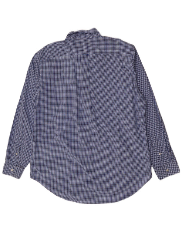 Camisa masculina Ralph Lauren Classic Fit XL azul algodão guingão