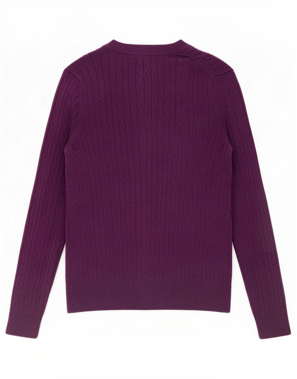 Tommy Hilfiger Womens V-Neck Jumper Sweater UK 12 Medium Purple