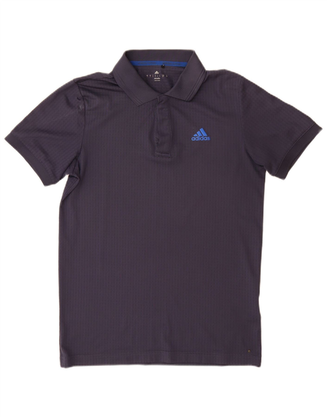 Camisa polo masculina Adidas Climalite pequena azul marinho poliéster