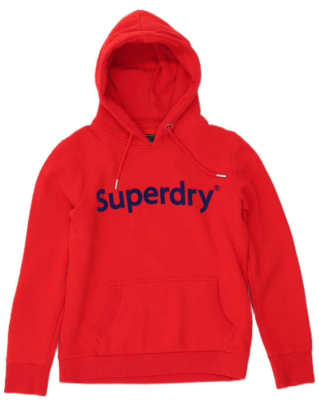 Jumper feminino com capuz gráfico SUPERDRY Reino Unido 12 algodão vermelho médio