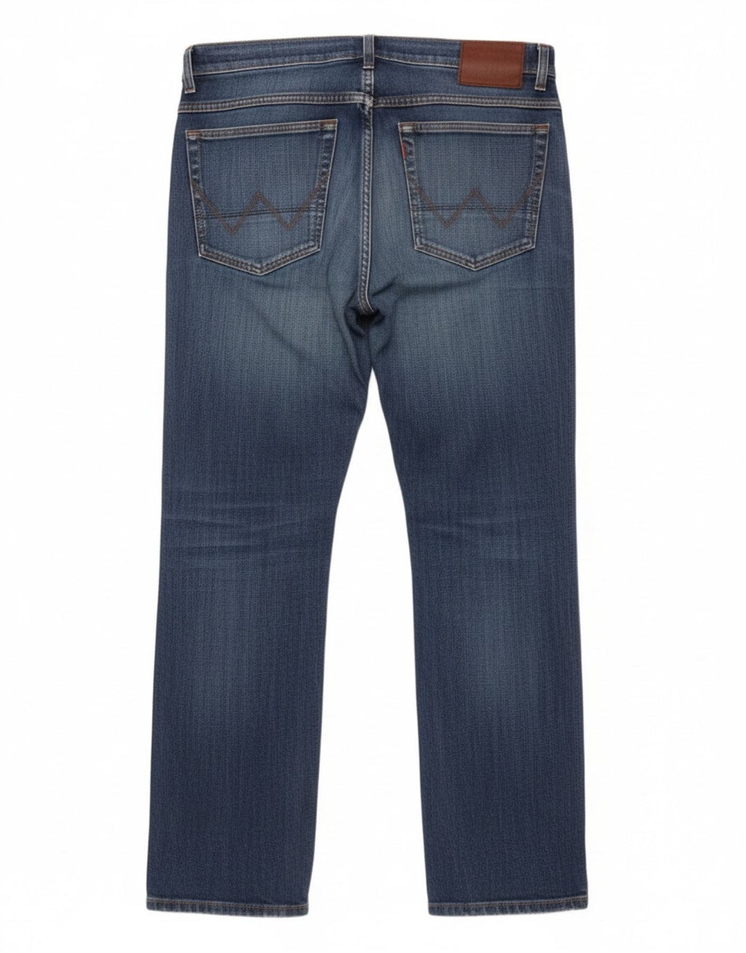 Wrangler Mens Straight Jeans W33 L32 Azul Algodão