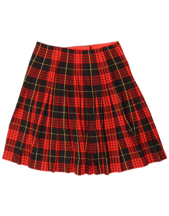 Saia feminina vintage W36 XL lã xadrez vermelha