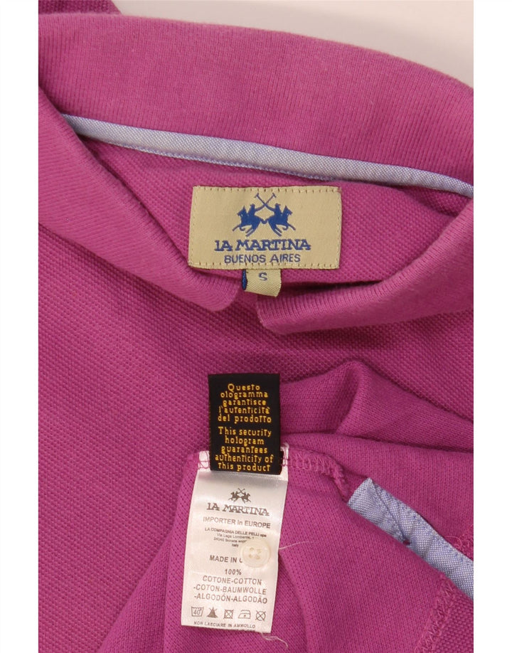 Camisa polo masculina La Martina pequena algodão rosa