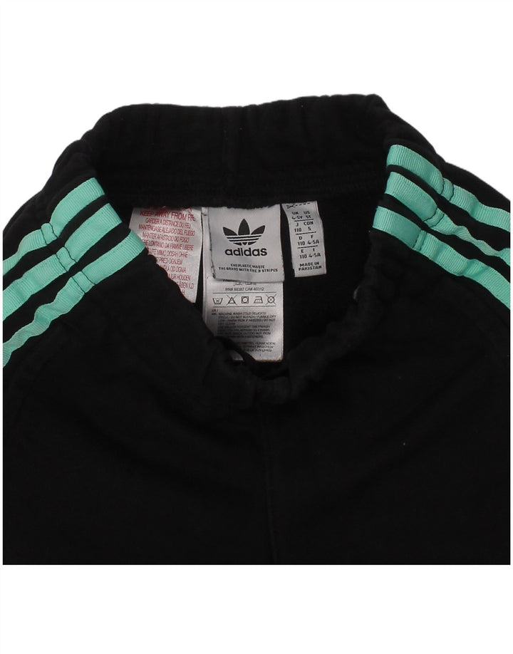 Shorts esportivos gráficos Adidas para meninas 4-5 anos algodão preto