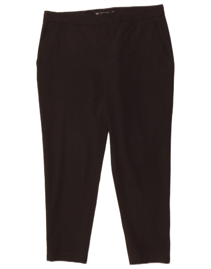 Calça feminina Zara cortada EU 40 médio W32 L25 preta