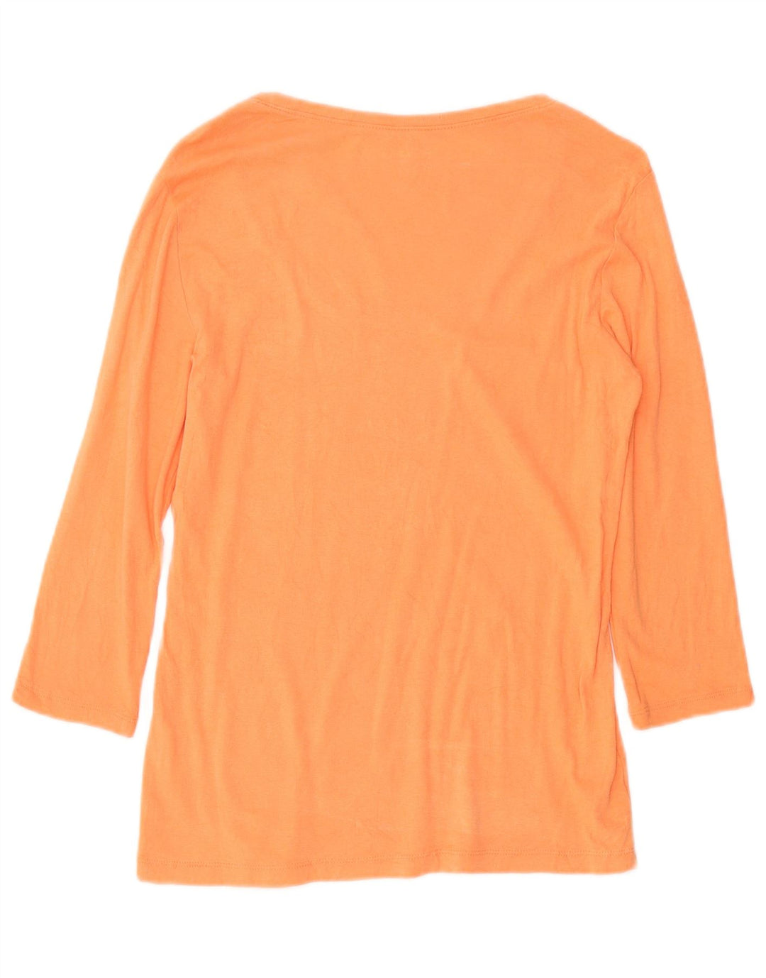 Eddie Bauer Top feminino manga 3/4 Reino Unido 12 algodão laranja médio