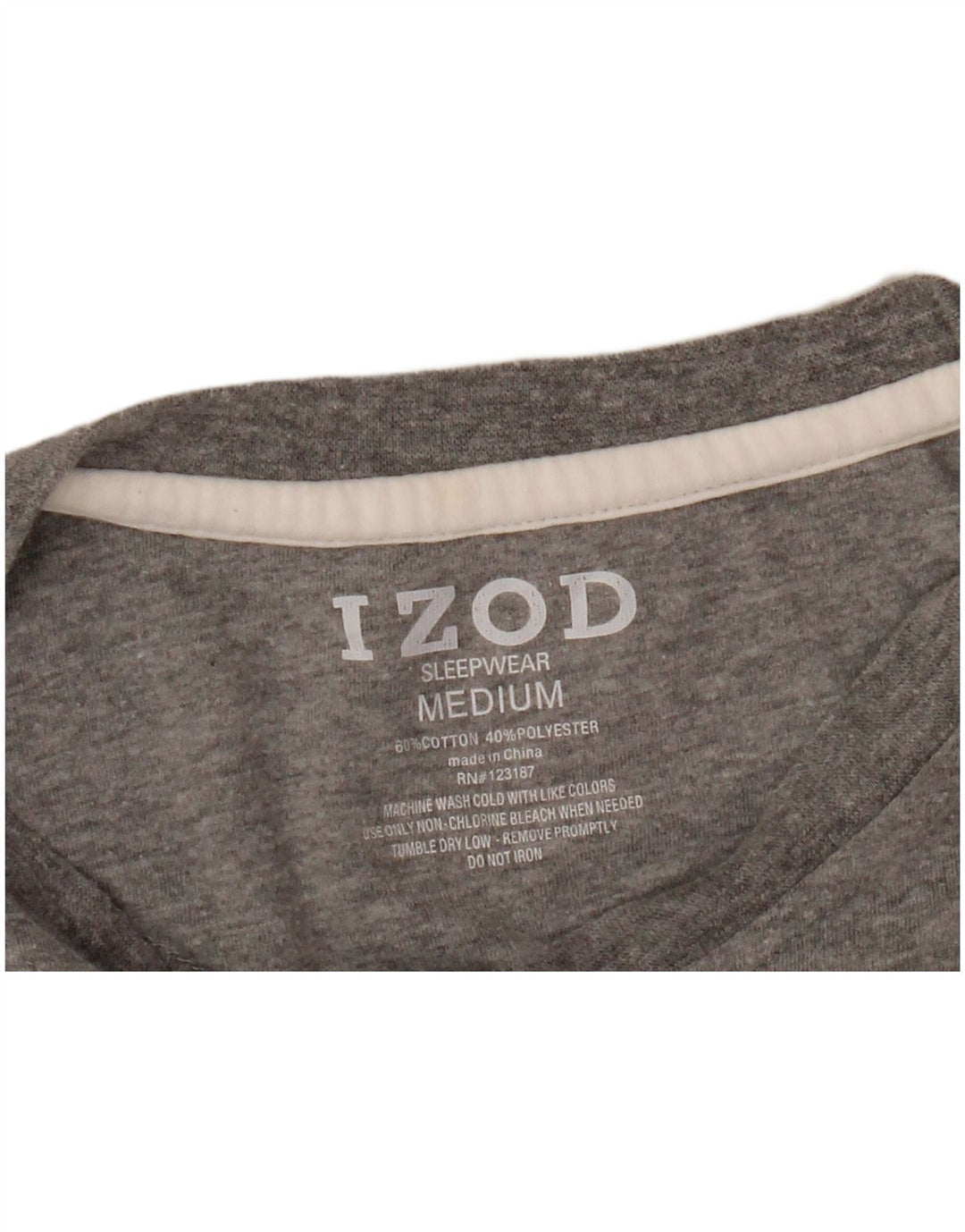 Camiseta masculina Izod Top algodão manchado cinza médio