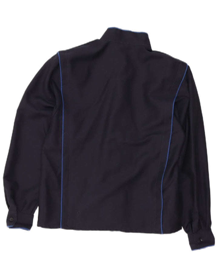 Blusa feminina VINTAGE EU 38 Lã azul marinho médio