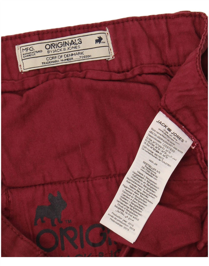 Calça chino masculina JACK & JONES slim fit W34 L30 algodão marrom