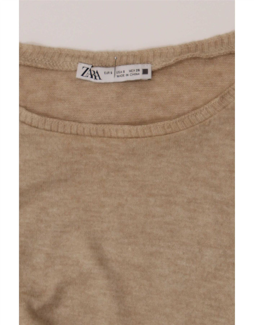 Colete feminino Zara UK 10 pequeno bege manchado