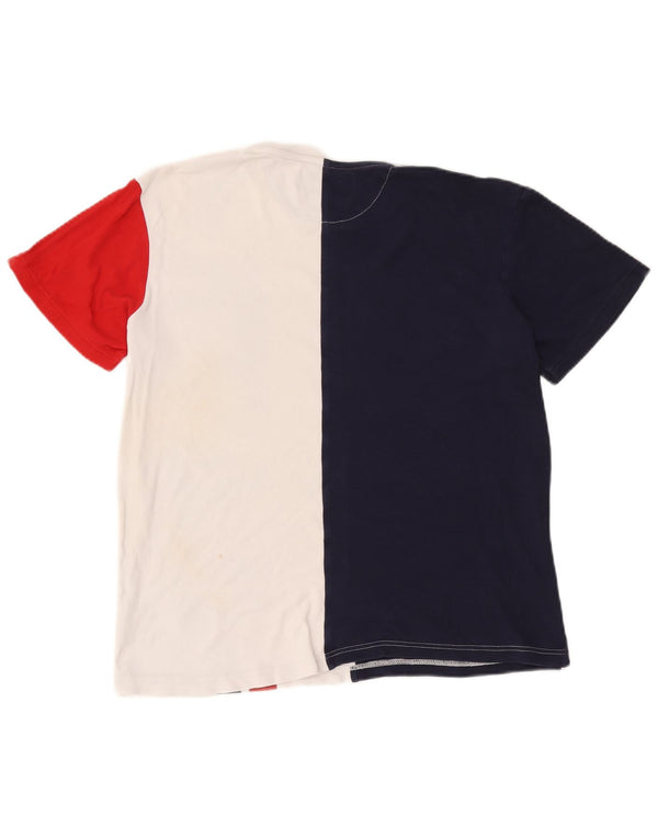 Camiseta masculina Fila Graphic Top médio branco colorblock algodão