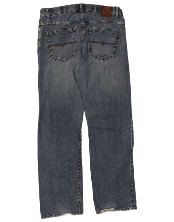 Jeans Marks & Spencer masculino regular fit reto W34 L31 algodão azul