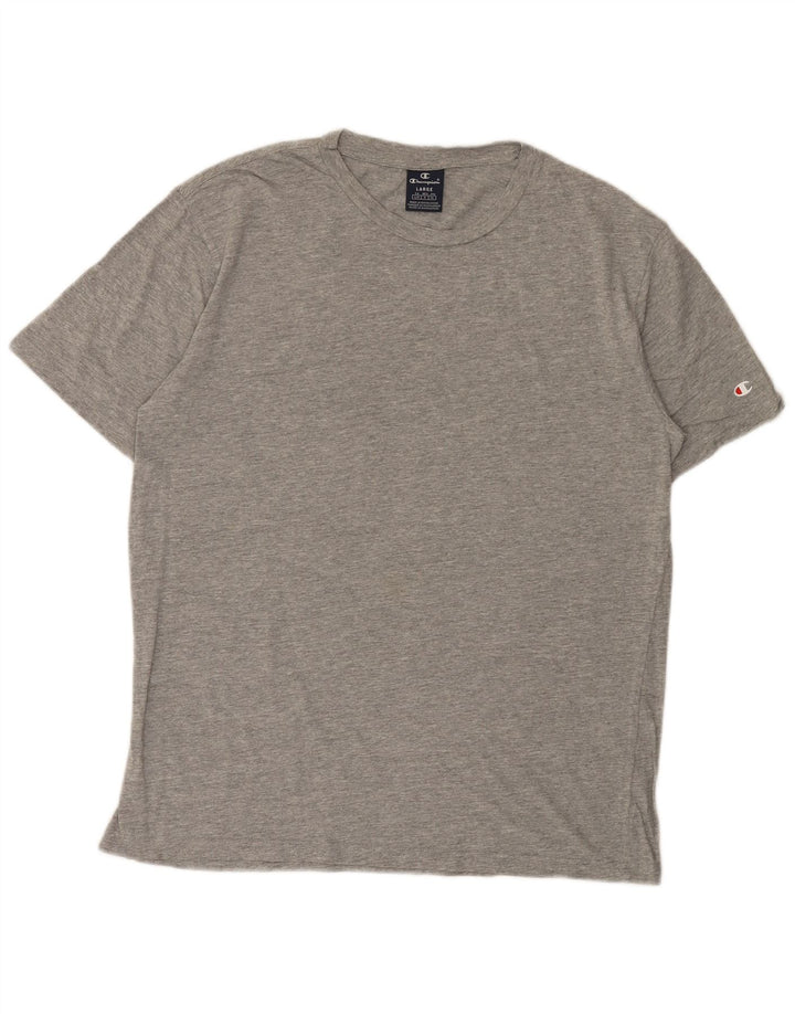 Camiseta masculina Champion grande cinza manchada