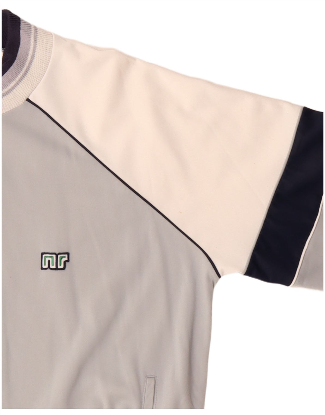 Jaqueta superior de agasalho masculino vintage IT 52 grande bloco cinza