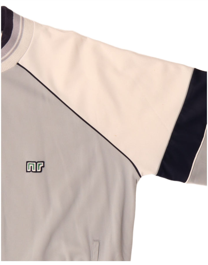 Jaqueta superior de agasalho masculino vintage IT 52 grande bloco cinza