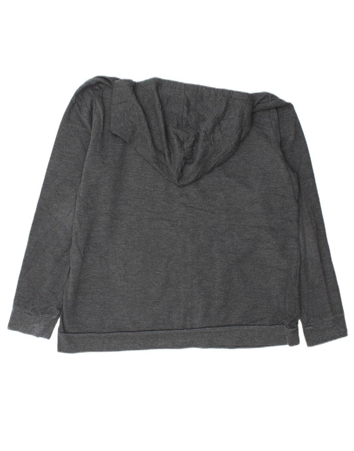 EDDIE BAUER Suéter feminino com capuz e zíper Reino Unido 18 XL algodão cinza