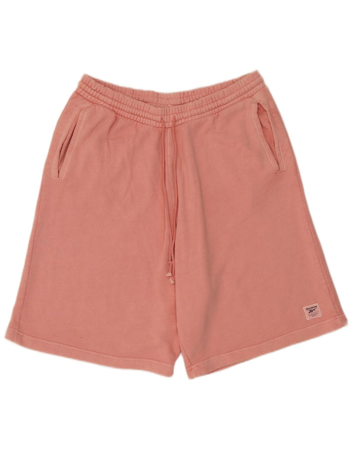 Shorts esportivos masculinos Reebok grande algodão rosa