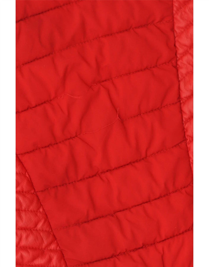 Jaqueta acolchoada feminina Guess UK 6 XS poliuretano vermelho