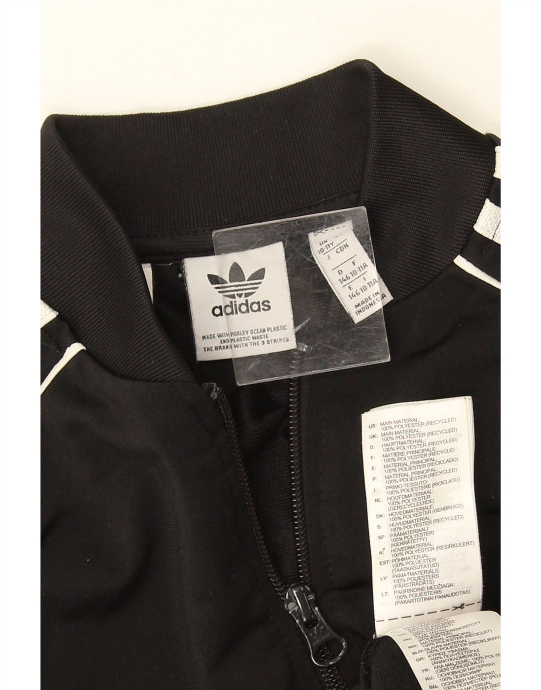 Casaco de treino adidas menino 10-11 anos preto poliéster