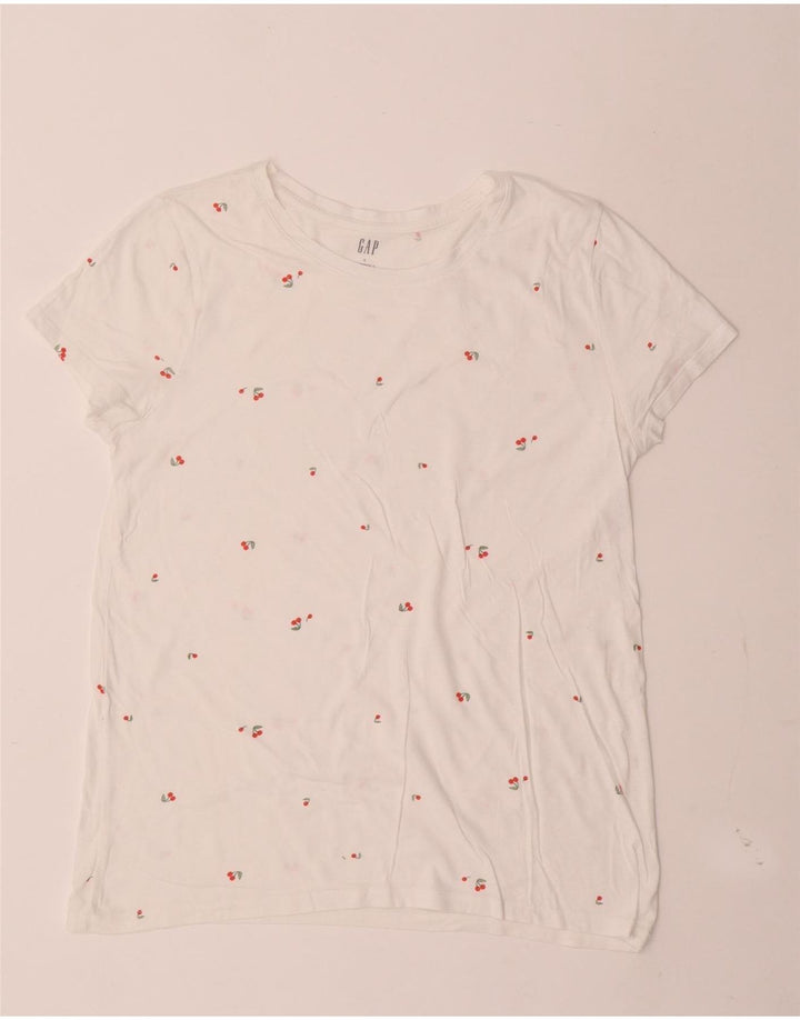 Camiseta feminina Gap UK 14 grande manchada branca