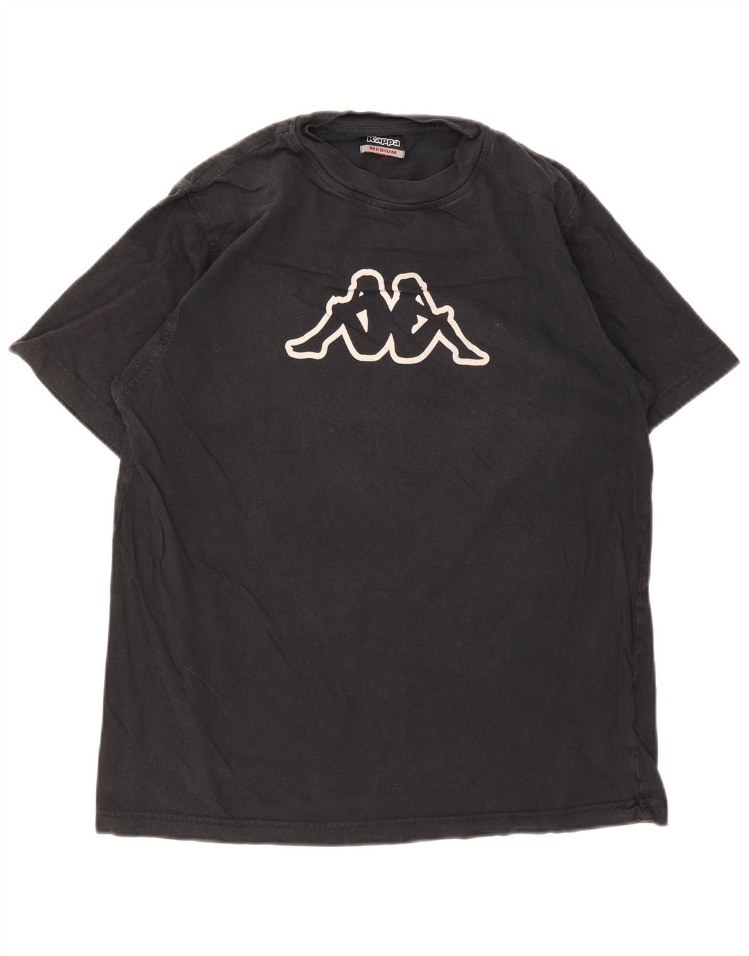 Camiseta gráfica masculina Kappa Top médio algodão preto
