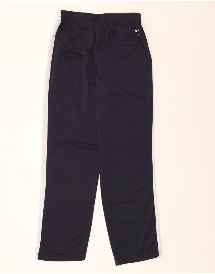 Calça de treino masculina PUMA grande poliéster colorblock azul marinho