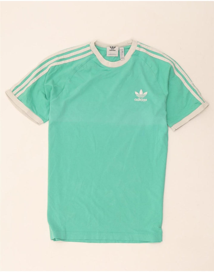 Adidas Mens Camiseta Top Médio Algodão Verde