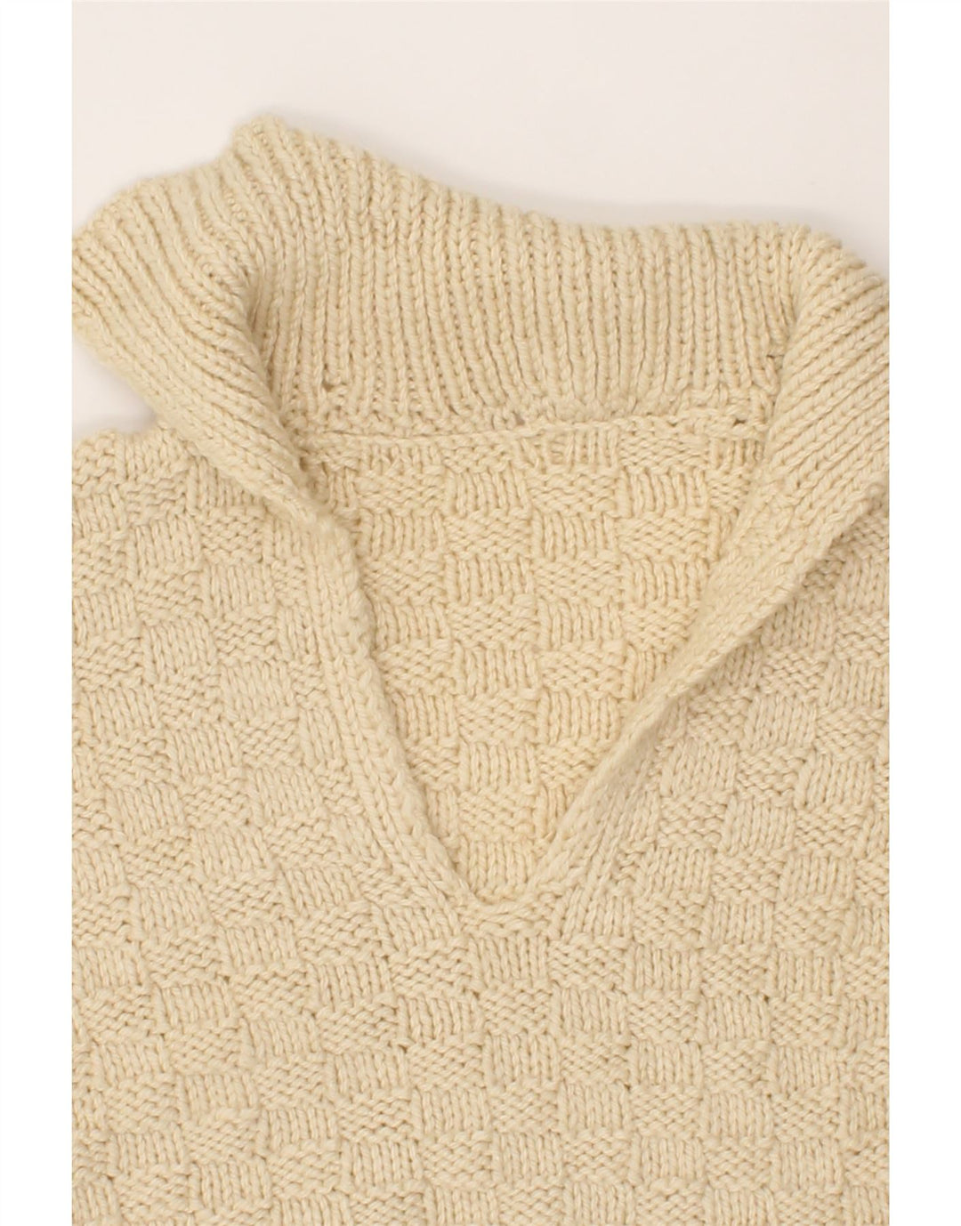 VINTAGE Womens Polo Neck Jumper Sweater UK 18 XL Off White Vintage Vintage and Second-Hand Vintage from Messina Hembry 