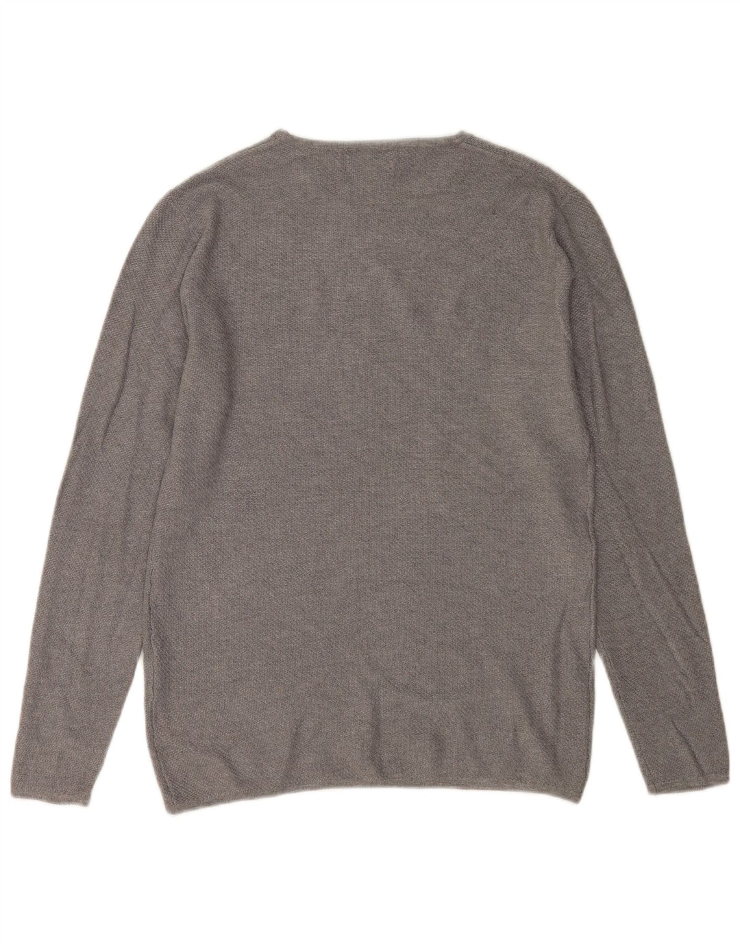 Suéter masculino ZARA com gola redonda e viscose cinza médio