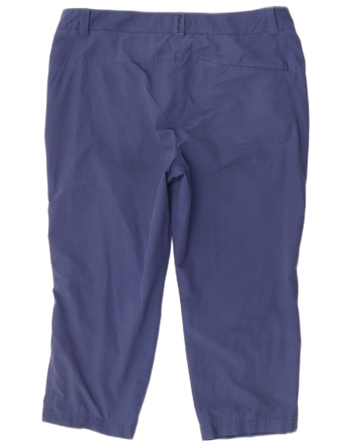 Calça Cargo Capri Feminina Rohan Reino Unido 14 Grande W36 L22 Azul Poliamida