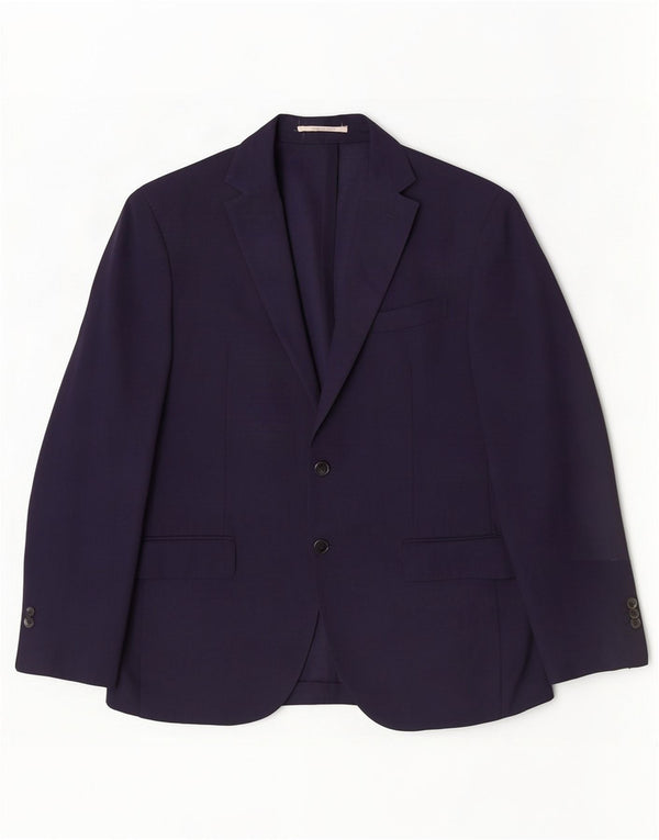 Jaqueta blazer masculina Boggi com 2 botões IT 52 XL azul marinho lã virgem